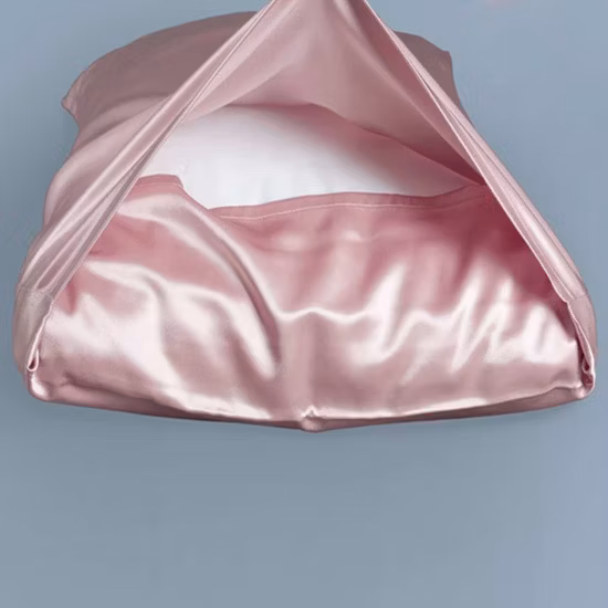 Cómoda funda de almohada de seda de morera pura personalizada, funda de almohada 100% de seda de morera, juego de regalo con accesorios para el cabello Eyemask